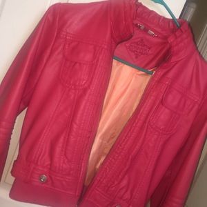Pink leather jacket